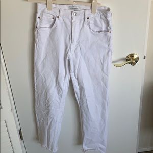 Zara white straight jeans